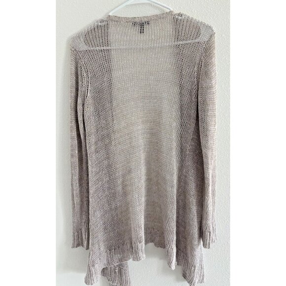 Eileen Fisher Cardigan Womens PS Gray Linen Open Lightweight Sustainable - Picture 2 of 5